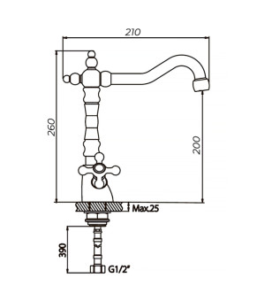 Смеситель для кухни Haiba Dominox 777 (HB0095)