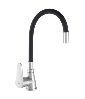 Смеситель для кухни Zerix SOP7 146 с черным гибким изливом (ZX2654)