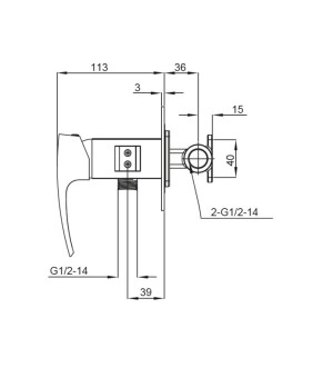 Смеситель для гигиенического душа Koer KB-23007-01 (Хром) (KR3468)