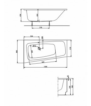 ванна Kolo Split 150x80 левая (XWA1651000)