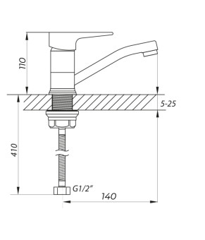 Змішувач для умивальника Zerix SOP4-B 045 (ZX3070)