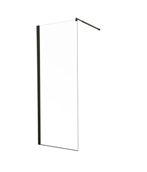 Душова перегородка Mixxus Premium FLAT SP02-100x200-TR Black Walk-In прозоре скло 8мм (MI6856)