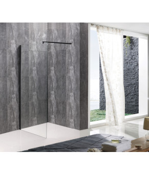 Душова перегородка Mixxus Premium FLAT SP02-100x200-TR Black Walk-In прозоре скло 8мм (MI6856)