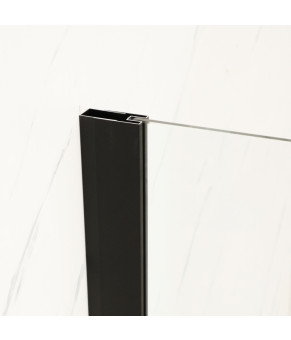 Душова перегородка Mixxus Premium FLAT SP02-100x200-TR Black Walk-In прозоре скло 8мм (MI6856)