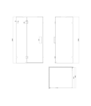 Боковая стенка для душевой кабины Koer SR SW04-90x200-TR-07, прозрачное стекло Easy Clean 10мм, графит (KR5391)