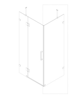 Боковая стенка для душевой кабины Koer SR SW04-90x200-TR-07, прозрачное стекло Easy Clean 10мм, графит (KR5391)