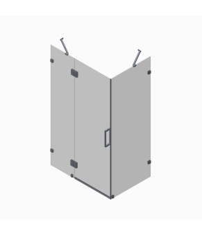 Боковая стенка для душевой кабины Koer SR SW04-90x200-TR-07, прозрачное стекло Easy Clean 10мм, графит (KR5391)