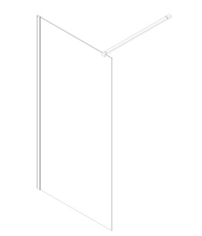 Душова перегородка Koer SR SP01-90x200-TR-01 Walk-In прозоре скло Easy Clean 8мм, хром (KR5392)