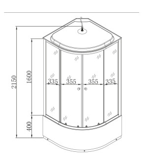 Душевой бокс Mixxus Strong SB01-90x90x215-FB Satin (с высоким поддоном), MI6884