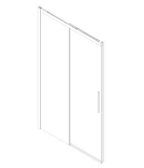 Дверь в нишу Koer SR SD05-120x200-TR-01 прозрачное стекло Easy Clean 6мм, хром (KR5405)