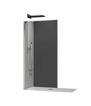 Душевая перегородка Koer SR SP02-100x200-TR-01 Walk-In прозрачное стекло Easy Clean 8мм, хром (KR5395)