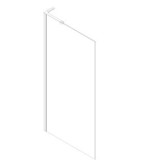 Душевая перегородка Koer SR SP02-100x200-TR-01 Walk-In прозрачное стекло Easy Clean 8мм, хром (KR5395)