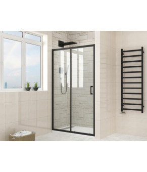 Двері в нішу Mixxus Premium DIVERSE SD01-120x185-TR Black прозоре скло 5мм (MI6877)