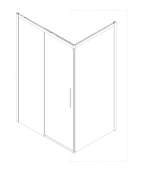 Боковая стенка для душевой кабины Koer SR SW05 90x200 см, прозрачное стекло Easy Clean 6мм, хром (KR5407)