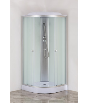 Бокс душовий без гідромасажу Mixxus STRONG SB02-90x90x215-FB SATIN з низьким піддоном (MI6886)