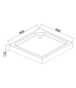 Душевой поддон с сифоном Mixxus CUBIC ST01-90x90x13 диаметр слива 52 мм (MI6917)