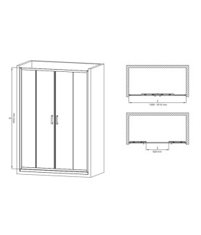 Двері в нішу Mixxus Premium DIVERSE SD01-160x185-TR Chrome прозоре скло 5мм (MI6875)