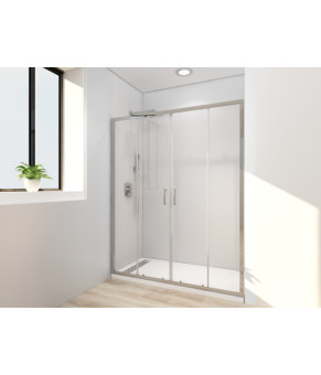 Двері в нішу Mixxus Premium DIVERSE SD01-160x185-TR Chrome прозоре скло 5мм (MI6875)