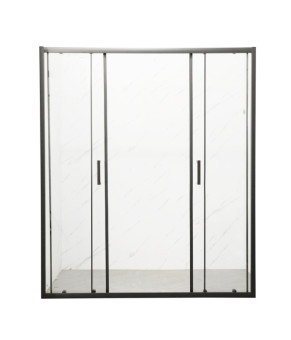 Двері в нішу Mixxus Premium DIVERSE SD01-160x185-TR Black прозоре скло 5мм (MI6879)