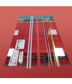 Двери в нишу Koer SR SD01-120x200-TR-12 прозрачное стекло Easy Clean 8мм, матовое золото (KR5377)