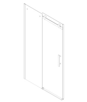 Двери в нишу Koer SR SD01-120x200-TR-12 прозрачное стекло Easy Clean 8мм, матовое золото (KR5377)