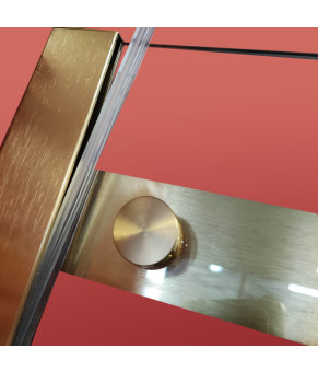 Двери в нишу Koer SR SD01-120x200-TR-12 прозрачное стекло Easy Clean 8мм, матовое золото (KR5377)