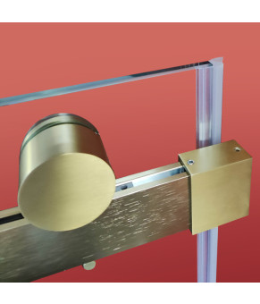 Двери в нишу Koer SR SD01-120x200-TR-12 прозрачное стекло Easy Clean 8мм, матовое золото (KR5377)