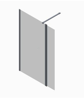 Душова перегородка Koer SR SP03-30x200-TR-01 Walk-In (рух.част) прозоре скло Easy Clean 8мм, хром (
