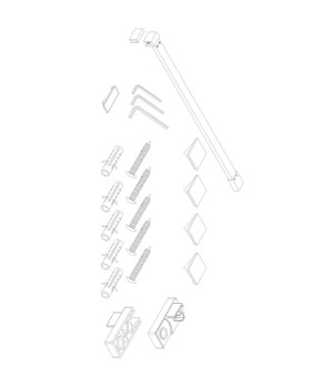 Душова перегородка Koer SR SP03-30x200-TR-01 Walk-In (рух.част) прозоре скло Easy Clean 8мм, хром (