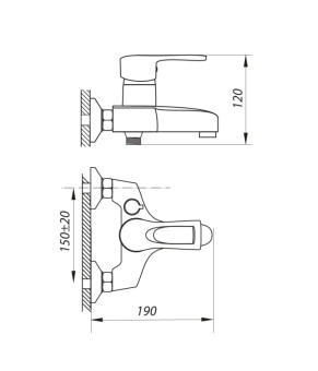 Змішувач для ванни Zerix FAD 183 (ZX2649)