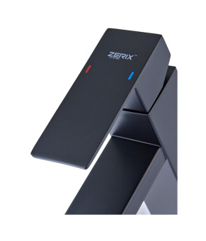 Змішувач для умивальника з нерж. сталі SUS304 Zerix KUB-001 Black (ZX4703)