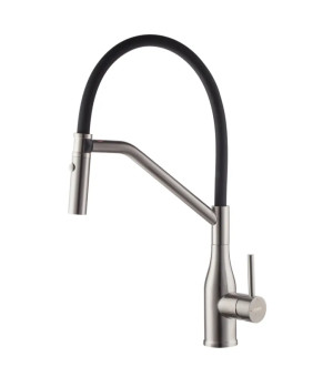 Смеситель для кухни Koer KI-70026-02 с черным силиконовым изливом (KR5209)
