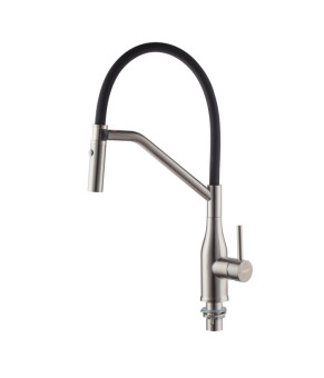 Смеситель для кухни Koer KI-70026-02 с черным силиконовым изливом (KR5209)