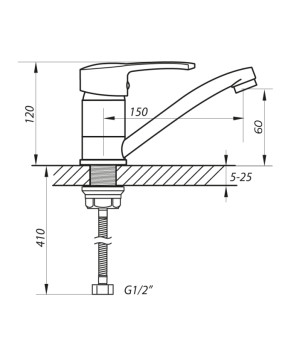Змішувач для умивальника Zerix PED-B 279 (ZX0069)