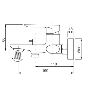 Смеситель для ванны Koer KB-40028-05 (KR5306) - Матовый черный