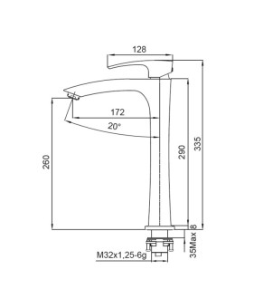Смеситель для умывальника Koer KB-11007-05 высокий черный матовый (KR3441)