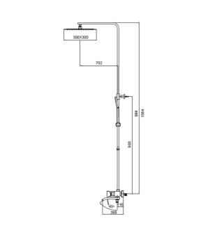 Душевая колонна KOER KB-56007-04 с смесителем, 3 функции (Хром+белый) (KR5159)