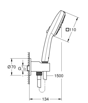 Душовий набір Grohe Tempesta Cube 110, 3 режими (26910003)