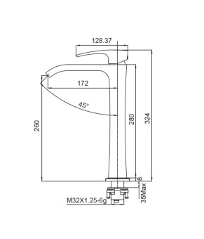 Змішувач для умивальника Koer KB-13007-05 високий чорний матовий (KR3445)