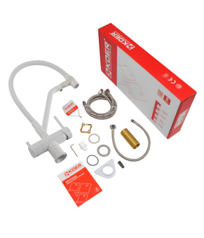 Смеситель для кухни KOER KB-72006-03 (KR3381) с силиконовым изливом и питьевой водой