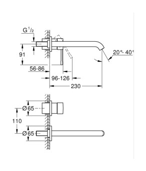 Змішувач для раковини Grohe Essence на 2 отвори L-Size (29193001)