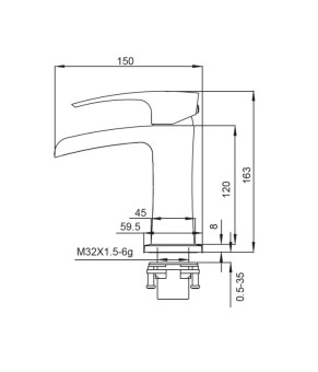 Смеситель для умывальника Koer KB-14007-01 водопад (Хром) (KR3446)
