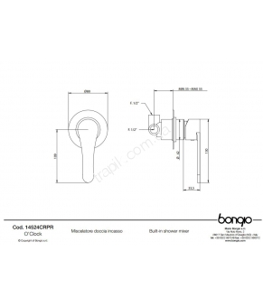 Смеситель для душа BONGIO O'CLOCK 14524CRPR 
