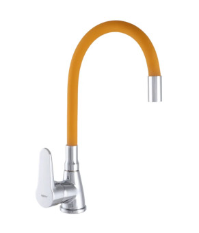 Смеситель для кухни Zerix SOP7 146 с оранжевым гибким изливом (ZX2657)