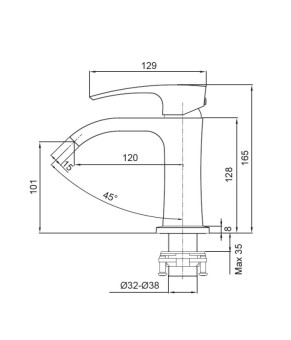 Смеситель для умывальника Koer KB-12007-05 Черный матовый (KR3443)