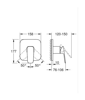 Одноважільний змішувач для душу Grohe Cubeo (1017772430)