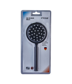 Ручний душ Mixxus SH-01.SUS Black з нерж. сталі (MI6119)