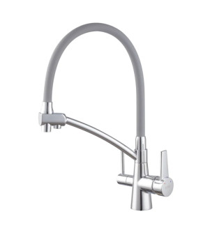 Кухонный смеситель KOER KB-72003-01 (KR3375) с силиконовым изливом и выходом для питьевой воды