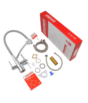 Кухонный смеситель KOER KB-72003-01 (KR3375) с силиконовым изливом и выходом для питьевой воды