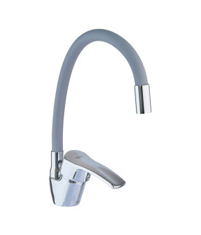Смеситель для кухни Zerix YUB 279 Reflector Gray с серым гибким изливом (ZX4654)